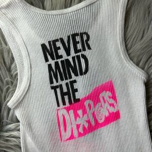 ⚡️NEVER MIND THE DIAPERS funny ribbed graffiti punk rock tank top 2T